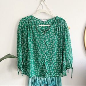 VICI | “Kissable Cutie” Green Floral Printed Blouse | M 🌿